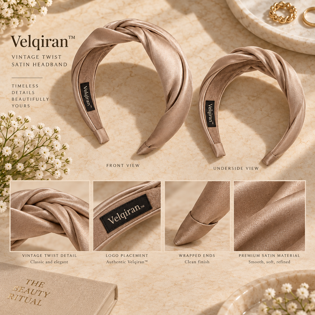 Velqiran™ Vintage Twist Satin Headband image 6