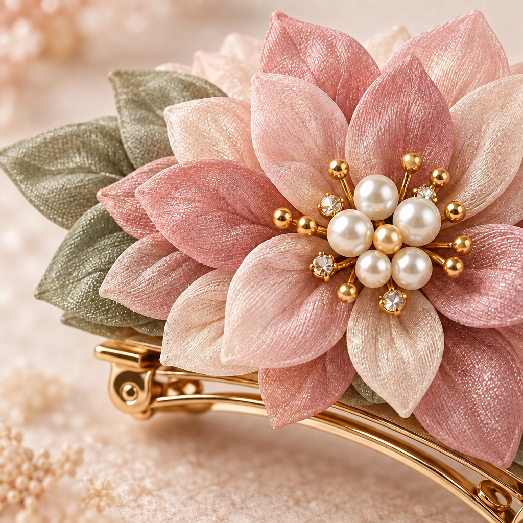 Velqiran™ Handcrafted Floral Hair Barrette image 3