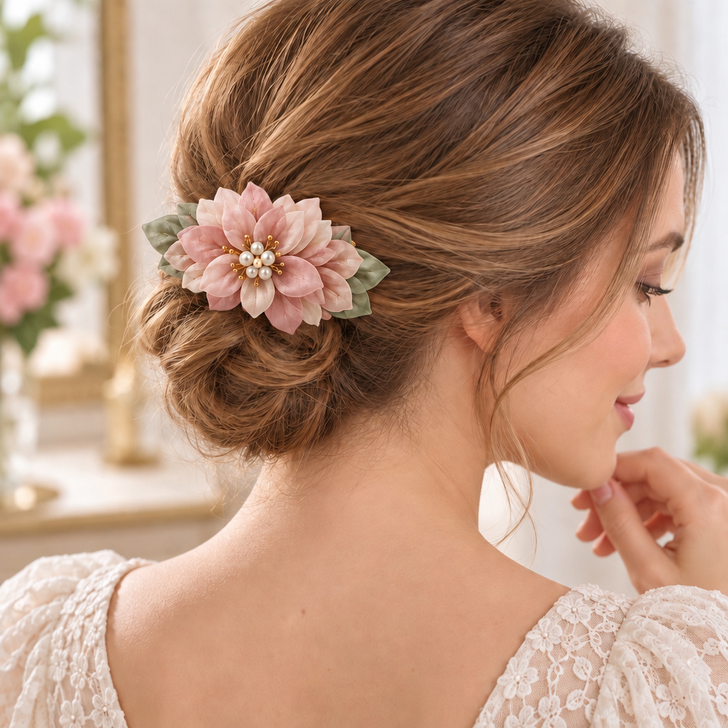 Velqiran™ Handcrafted Floral Hair Barrette image 4