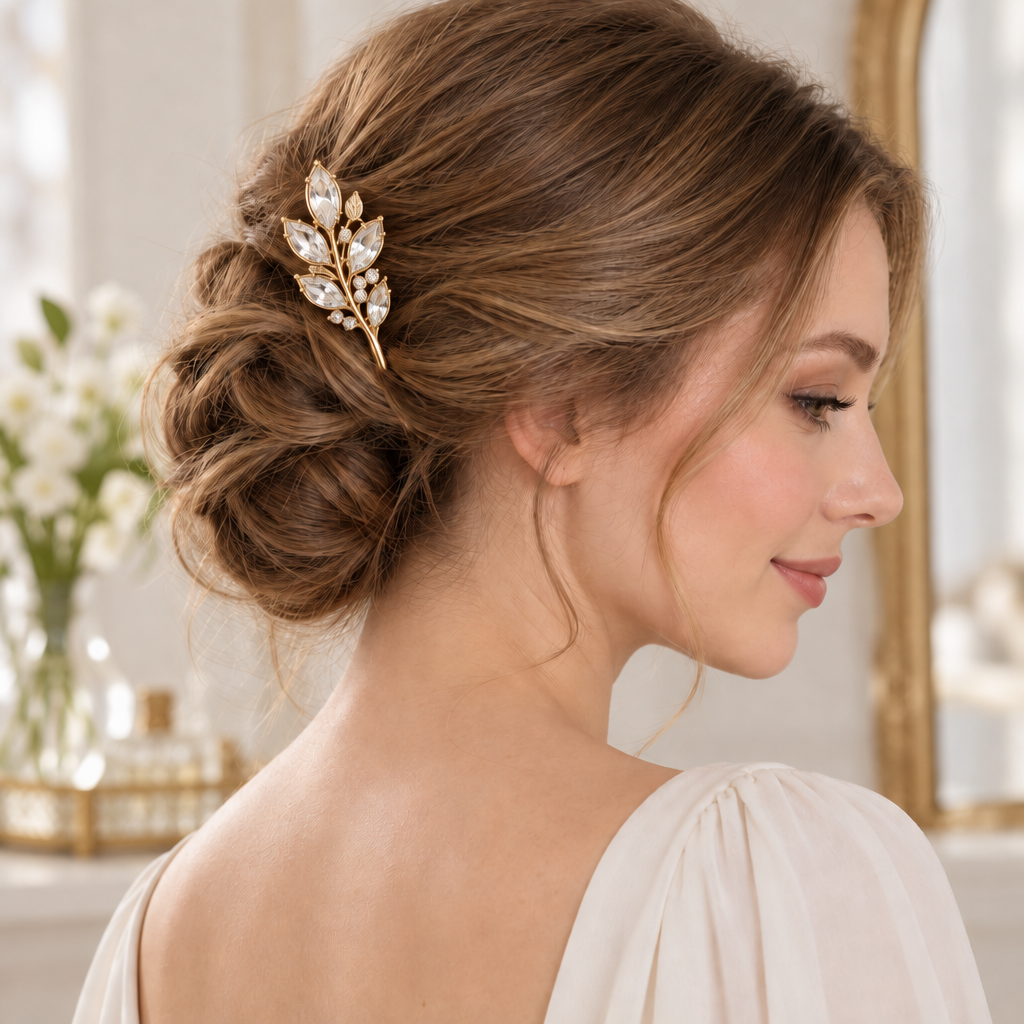 Velqiran™ Crystal Leaf Hairpin image 4