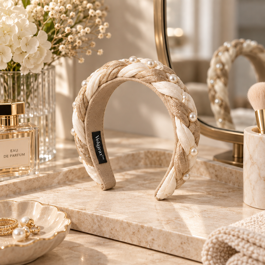 Velqiran™ Braided Pearl Headband image 1