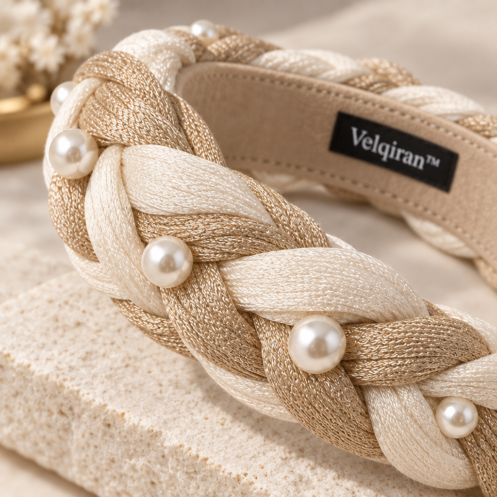 Velqiran™ Braided Pearl Headband image 3