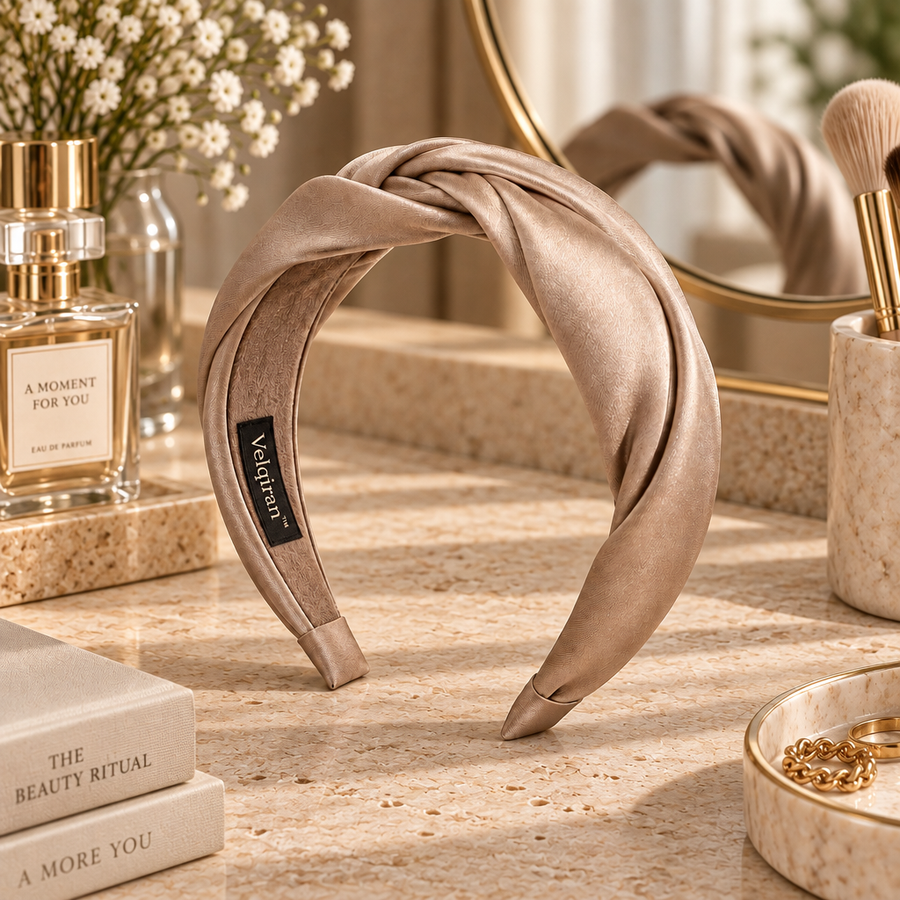 Velqiran™ Vintage Twist Satin Headband image 1