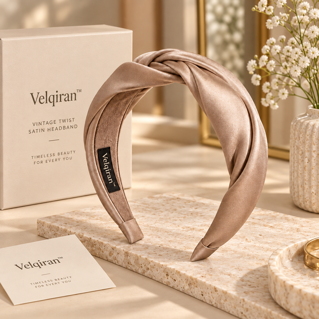 Velqiran™ Vintage Twist Satin Headband image 2