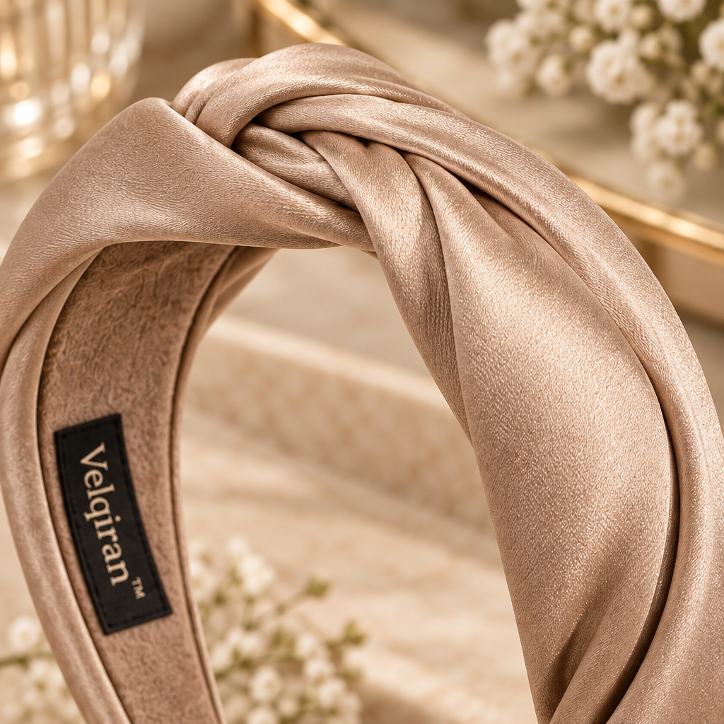 Velqiran™ Vintage Twist Satin Headband image 3