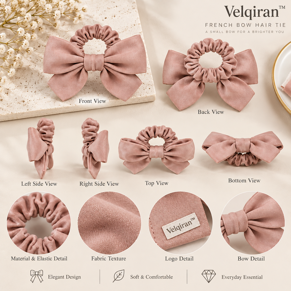 Velqiran™ French Bow Hair Tie image 2