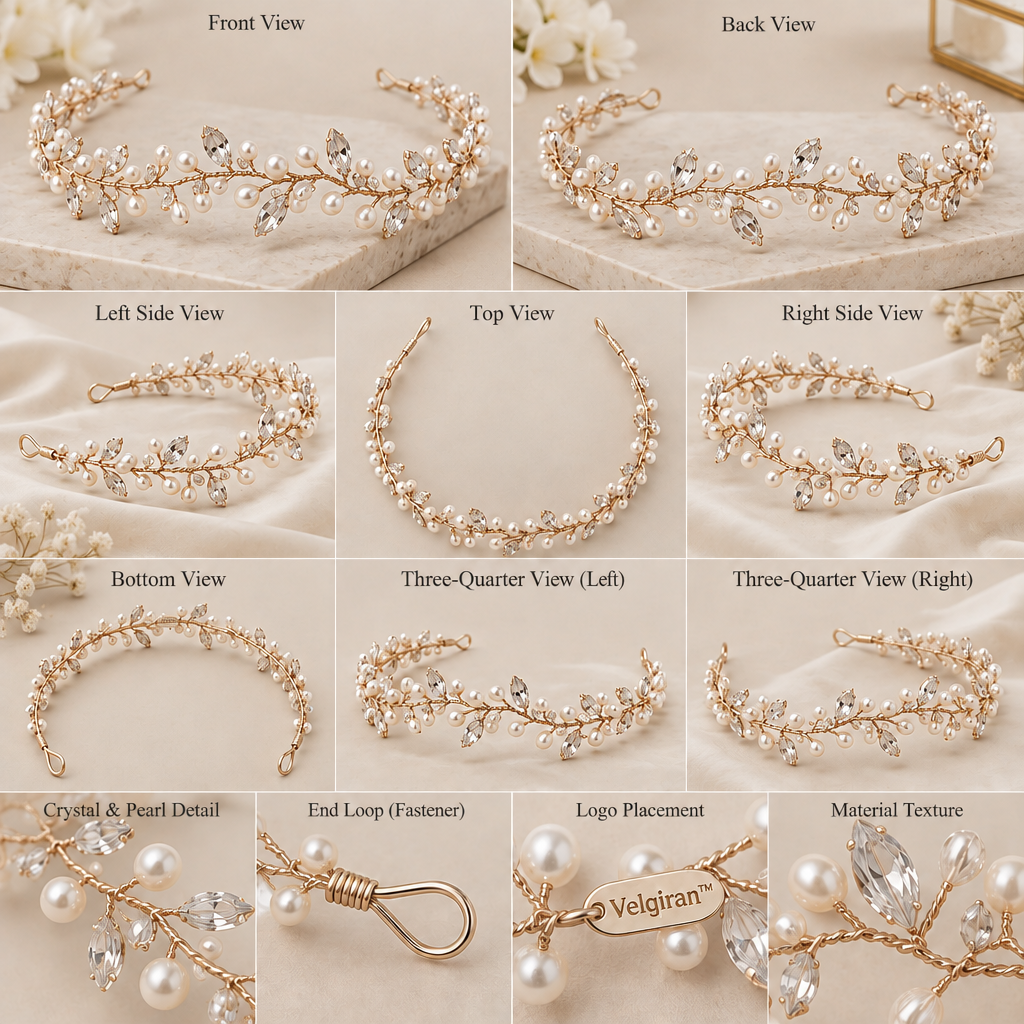 Velqiran™ Handcrafted Floral Formal Headpiece image 4