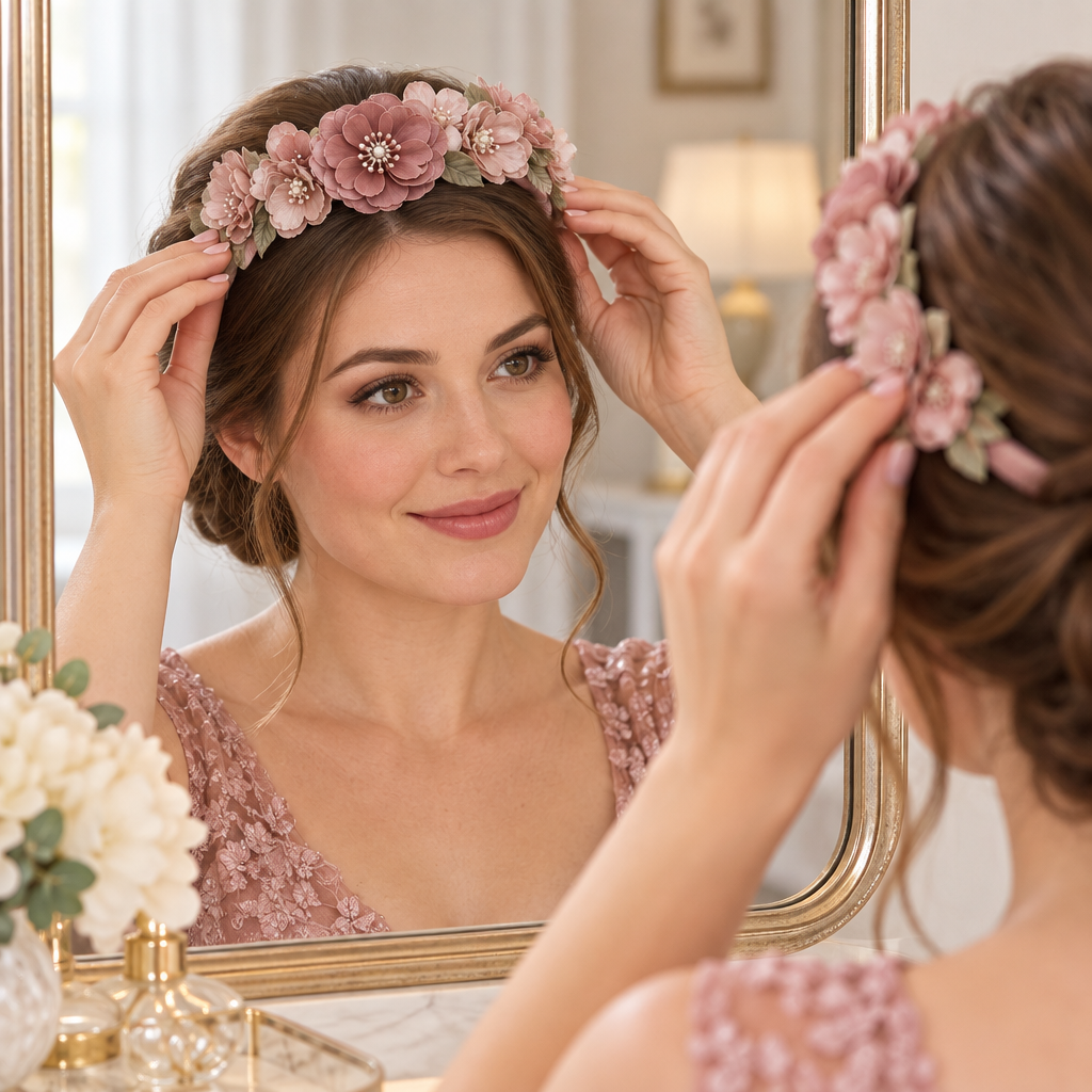 Velqiran™ Handcrafted Floral Formal Headpiece image 6