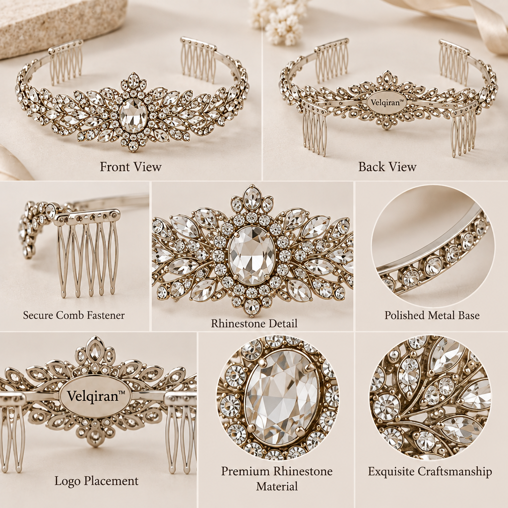 Velqiran™ Rhinestone Vintage Evening Headpiece image 6